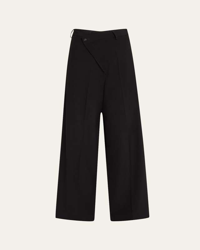 Crossover Wide-Leg Pants